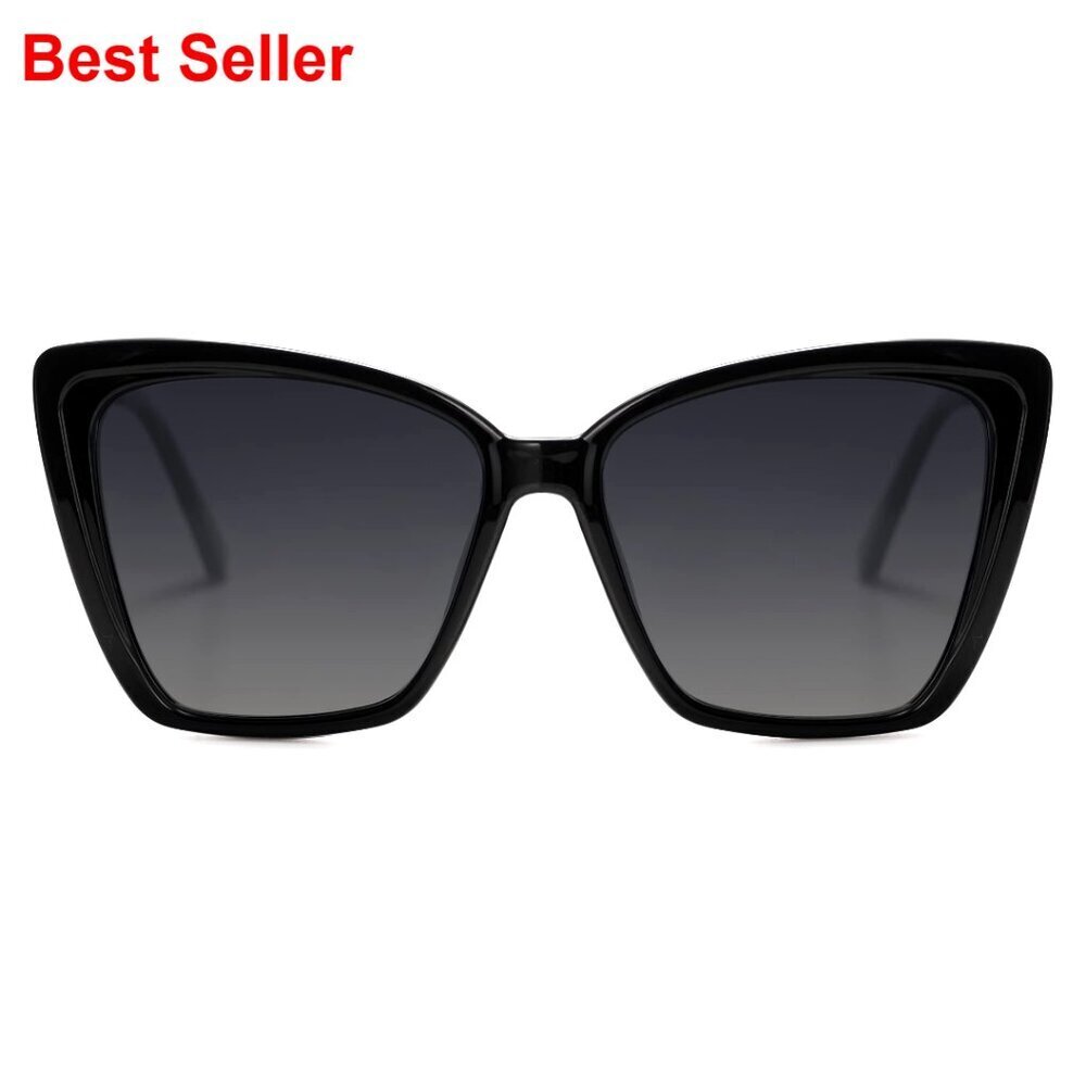 Polarized Oversized Square Cat Eye Sunglasses UV Protection Women's Retro